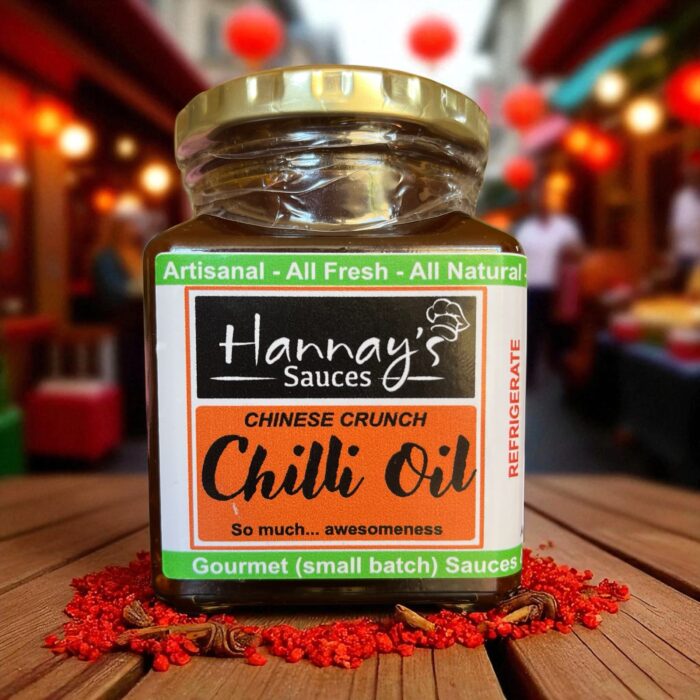 Chinese Chilli Oil - "extra - crispy onion bits" - 260ml glass Jar.